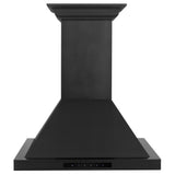 30" ZLINE CrownSound™Ducted Vent Wall Mount Range Hood in Black Stainless Steel with Built-in Bluetooth Speakers (BSKBNCRN-BT-30)