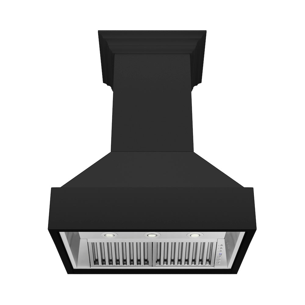 ZLINE 36 in. Wooden Wall Mount Range Hood in Rustic Black Finish (355CC-36)