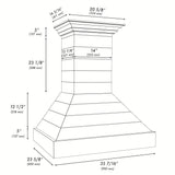 ZLINE 36 in. Wooden Wall Mount Range Hood in Rustic Shiplap Bright White Finish with Stainless Steel Accents (365WW-36)