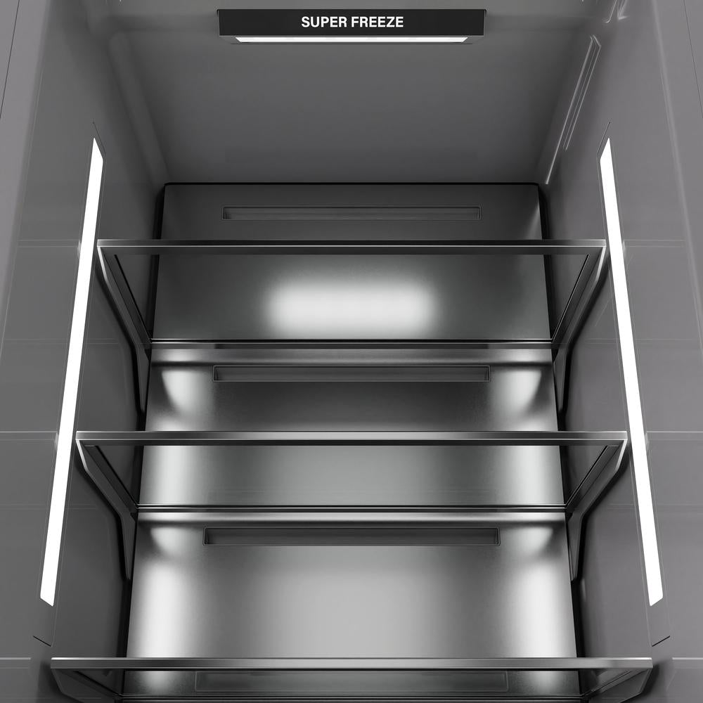 ZLINE 24 in. 12.4 cu. ft. Column Freezer in Black Stainless Steel with Graphite Gray Interior (RCFV-BS-24)