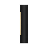ZLINE Autograph Edition 18 in. 8.6 cu. ft. Right Hinge Column Freezer in Black Stainless Steel with Graphite Gray Interior and Polished Gold Accents (RCFVRZ-BS-18-G)