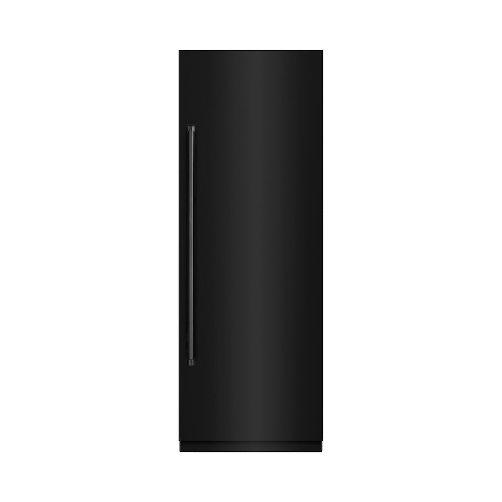 ZLINE 30 in. 16.7 cu. ft. Column Refrigerator in Black Stainless Steel with Graphite Gray Interior (RCRV-BS-30)
