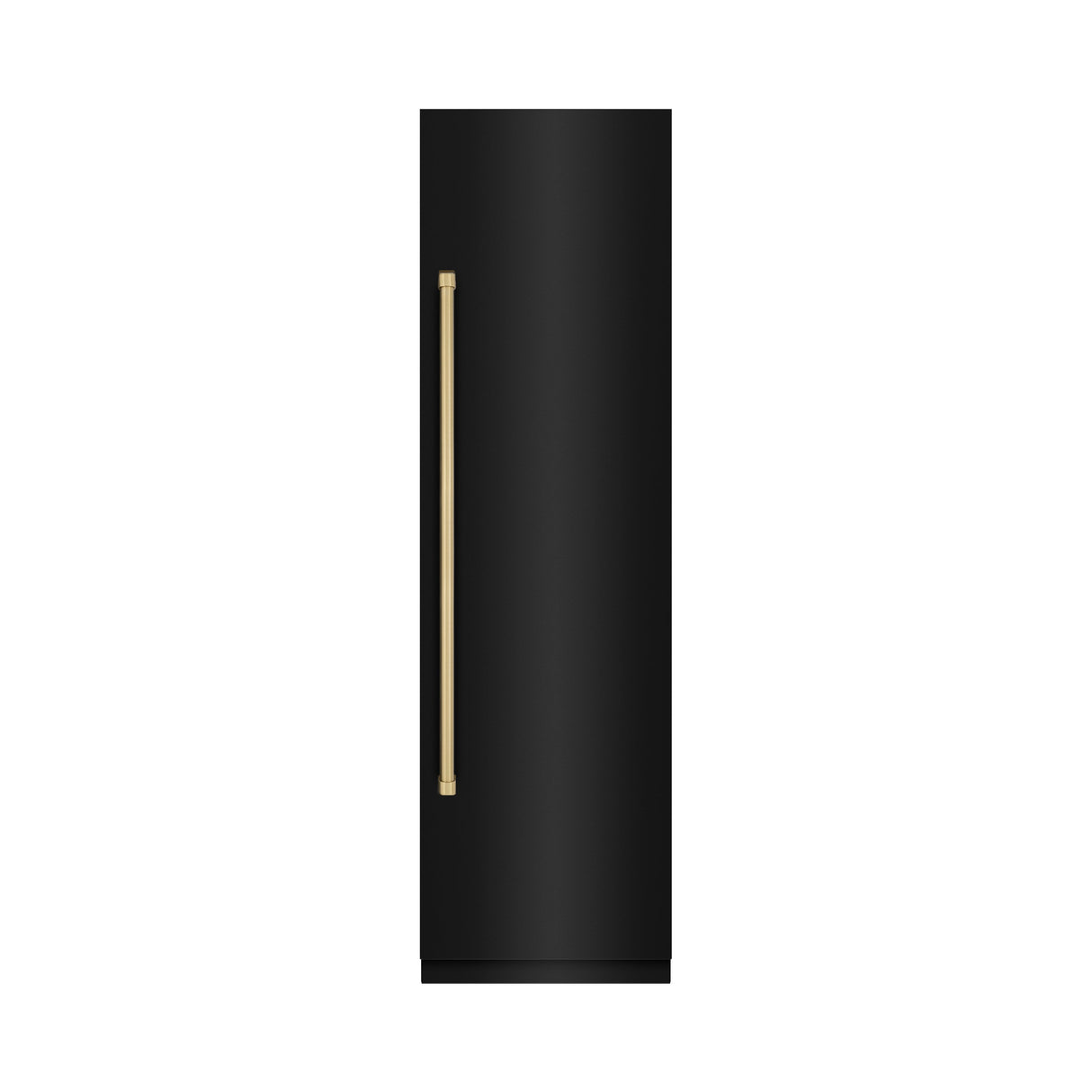 ZLINE Autograph Edition 24 in. 12.5 cu. ft. Column Refrigerator in Black Stainless Steel with Graphite Gray Interior and Champagne Bronze Accents (RCRVZ-BS-24-CB)