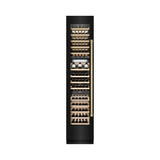ZLINE Autograph Edition 18 in. 9.0 cu. ft. Triple Zone 68 Bottle Left Hinge Column Wine Cooler in Black Stainless Steel with Polished Gold Accents (RCWVLZ-BS-18-G)