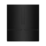 ZLINE 72 in. 39.6 cu. ft. French Door Built-In Bottom Freezer Refrigerator with Water Dispensers and Ice Makers in Black Stainless Steel with Graphite Gray Interior (GRBIT-BS-72)
