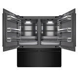 ZLINE 72 in. 39.6 cu. ft. French Door Built-In Bottom Freezer Refrigerator with Water Dispensers and Ice Makers in Black Stainless Steel with Graphite Gray Interior (GRBIT-BS-72)