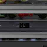 ZLINE Autograph Edition 36 in. 19.8 cu. ft. Built-In Bottom Freezer Refrigerator with Water Dispenser and Ice Maker in Black Stainless Steel with Graphite Gray Interior and Champagne Bronze Accents (GRBITZ-BS-36-CB)