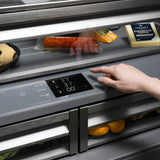 ZLINE 36 in. 19.6 cu. ft. French Door Built-In Bottom Freezer Refrigerator with Water Dispenser and Ice Maker in Black Stainless Steel with Graphite Gray Interior (GRBIV-BS-36)