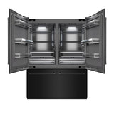 ZLINE 60 in. 32.2 cu. ft. French Door Built-In Bottom Freezer Refrigerator with Water Dispensers and Ice Makers in Black Stainless Steel with Graphite Gray Interior (GRBIV-BS-60)