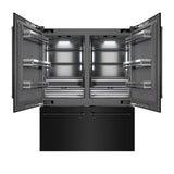 ZLINE 60 in. 32.2 cu. ft. French Door Built-In Bottom Freezer Refrigerator with Water Dispensers and Ice Makers in Black Stainless Steel with Graphite Gray Interior (GRBIV-BS-60)