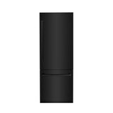 ZLINE 30" 16.1 cu. ft. Built-In 2-Door Bottom Freezer Refrigerator with Internal Water and Ice Dispenser in Black Stainless Steel (RBIV-BS-30)