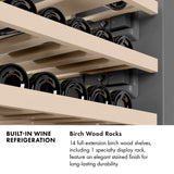ZLINE Autograph Edition 18 in. 9.0 cu. ft. Triple Zone 68 Bottle Right Hinge Column Wine Cooler in White Matte with Matte Black Accents (RCWVRZ-WM-18-MB)