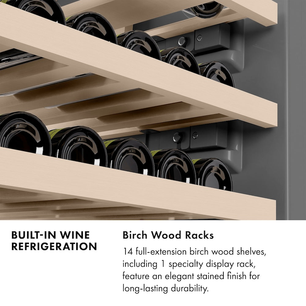ZLINE 24 in. 12.4 cu. ft. Triple Zone 100 Bottle Column Wine Cooler in White Matte (RCWV-WM-24)
