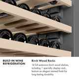 ZLINE 24 in. 12.4 cu. ft. Triple Zone 100 Bottle Column Wine Cooler in White Matte (RCWV-WM-24)