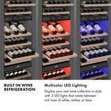 ZLINE Autograph Edition 18 in. 9.0 cu. ft. Triple Zone 68 Bottle Right Hinge Column Wine Cooler in White Matte with Matte Black Accents (RCWVRZ-WM-18-MB)