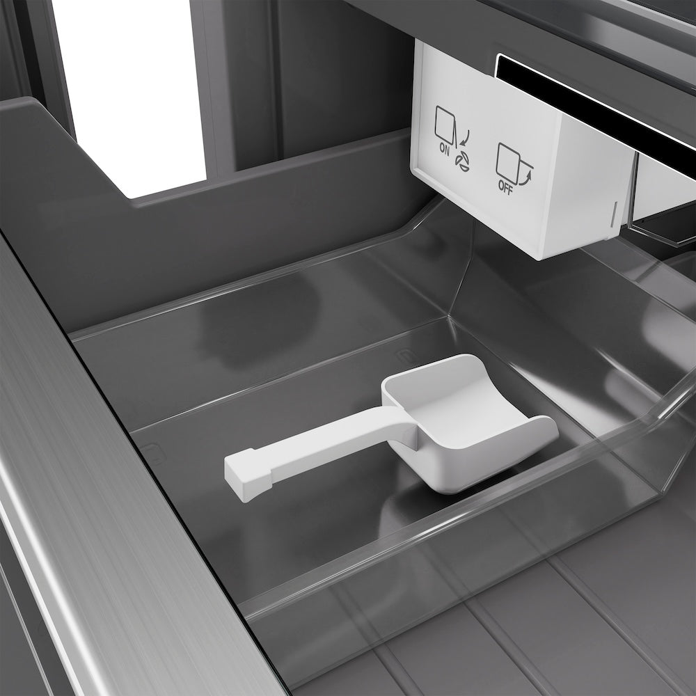 ZLINE Autograph Edition 18 in. 8.6 cu. ft. Left Hinge Column Freezer in Satin Stainless Steel with Graphite Gray Interior and Champagne Bronze Accents (RCFVLZ-SN-18-CB)