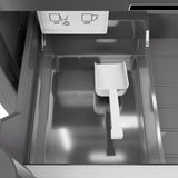 ZLINE Autograph Edition 18 in. 8.6 cu. ft. Left Hinge Column Freezer in Satin Stainless Steel with Graphite Gray Interior and Champagne Bronze Accents (RCFVLZ-SN-18-CB)
