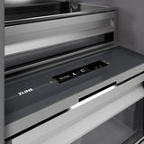 ZLINE Autograph Edition 18 in. 8.6 cu. ft. Left Hinge Column Freezer in Satin Stainless Steel with Graphite Gray Interior and Champagne Bronze Accents (RCFVLZ-SN-18-CB)