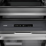 ZLINE Autograph Edition 18 in. 8.6 cu. ft. Left Hinge Column Freezer in Satin Stainless Steel with Graphite Gray Interior and Champagne Bronze Accents (RCFVLZ-SN-18-CB)