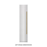 ZLINE Autograph Edition 18 in. 8.6 cu. ft. Left Hinge Column Freezer in Satin Stainless Steel with Graphite Gray Interior and Champagne Bronze Accents (RCFVLZ-SN-18-CB)