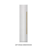 ZLINE Autograph Edition 18 in. 8.6 cu. ft. Left Hinge Column Freezer in Satin Stainless Steel with Graphite Gray Interior and Polished Gold Accents (RCFVLZ-SN-18-G)