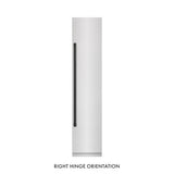 ZLINE Autograph Edition 18 in. 8.6 cu. ft. Right Hinge Column Freezer in Satin Stainless Steel with Graphite Gray Interior and Matte Black Accents (RCFVRZ-SN-18-MB)