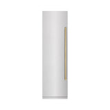 ZLINE Autograph Edition 24 in. 12.4 cu. ft. Column Freezer in Satin Stainless Steel with Graphite Gray Interior and Champagne Bronze Accents (RCFVZ-SN-24-CB)
