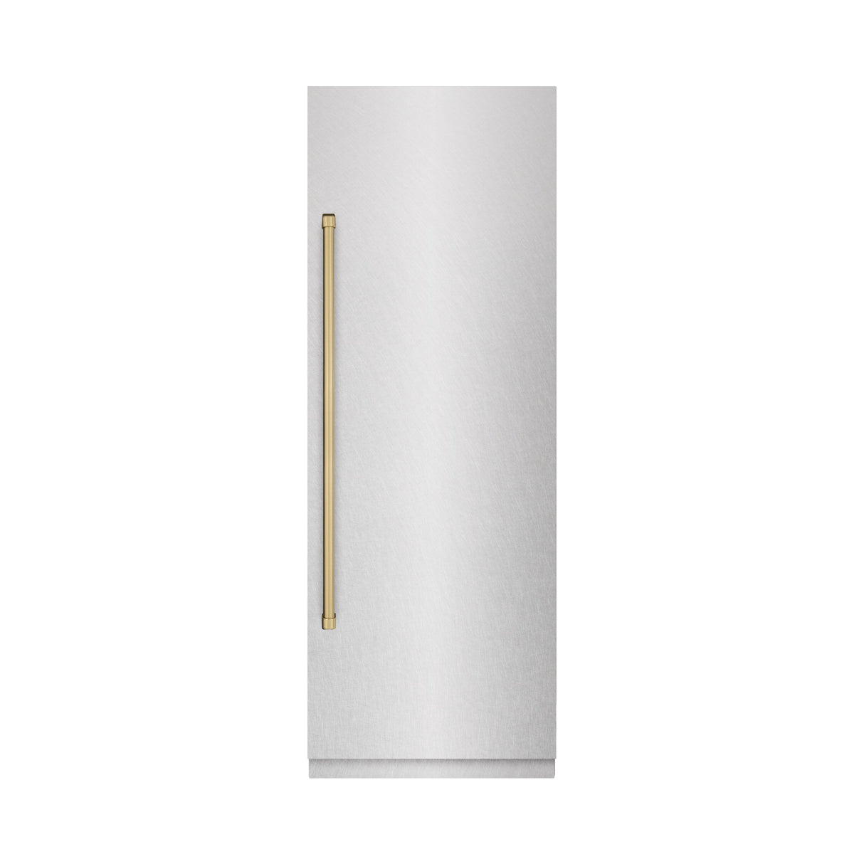ZLINE Autograph Edition 30 in. 16.7 cu. ft. Column Refrigerator in Satin Stainless Steel with Graphite Gray Interior and Champagne Bronze Accents (RCRVZ-SN-30-CB)