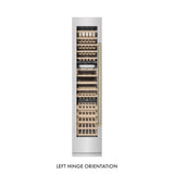 ZLINE Autograph Edition 18 in. 9.0 cu. ft. Triple Zone 68 Bottle Left Hinge Column Wine Cooler in Satin Stainless Steel with Champagne Bronze Accents (RCWVLZ-SN-18-CB)