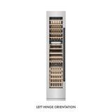 ZLINE Autograph Edition 18 in. 9.0 cu. ft. Triple Zone 68 Bottle Left Hinge Column Wine Cooler in Satin Stainless Steel with Matte Black Accents (RCWVLZ-SN-18-MB)