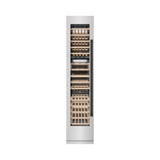 ZLINE Autograph Edition 18 in. 9.0 cu. ft. Triple Zone 68 Bottle Left Hinge Column Wine Cooler in Satin Stainless Steel with Matte Black Accents (RCWVLZ-SN-18-MB)