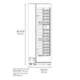 ZLINE Autograph Edition 24 in. 12.4 cu. ft. Triple Zone 100 Bottle Column Wine Cooler in Satin Stainless Steel and Polished Gold Accents (RCWVZ-SN-24-G)