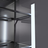 ZLINE Autograph Edition 72 in. 39.6 cu. ft. French Door Built-In Bottom Freezer Refrigerator with Water Dispensers and Ice Makers in Satin Stainless Steel with Graphite Gray Interior and Matte Black Accents (GRBITZ-SN-72-MB)