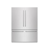 ZLINE 60 in. 32.2 cu. ft. French Door Built-In Bottom Freezer Refrigerator with Water Dispensers and Ice Makers in Satin Stainless Steel with Graphite Gray Interior (GRBIV-SN-60)