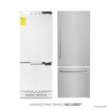 ZLINE 30 in. 16.1 cu. ft. Built-In Bottom Freezer Refrigerator with Water Dispenser and Ice Maker in Satin Stainless Steel (RBIV-SN-30)