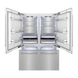 ZLINE 60 in. 32.2 cu. ft. French Door Built-In Bottom Freezer Refrigerator with Water Dispensers and Ice Makers in Satin Stainless Steel (RBIV-SN-60)