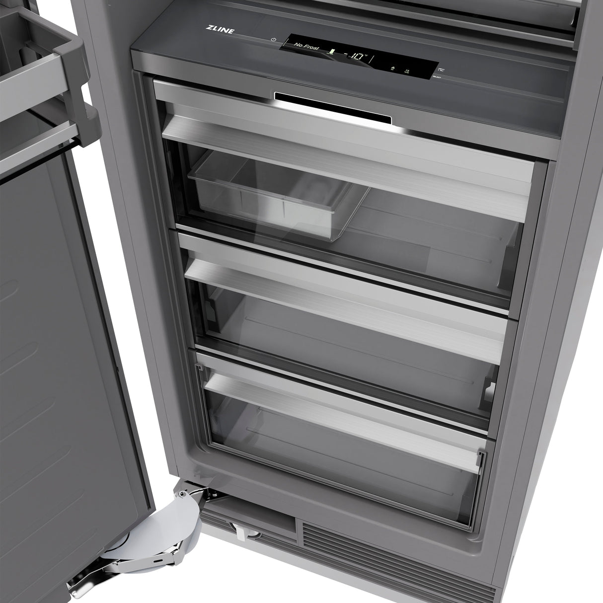 ZLINE Autograph Edition 18 in. 8.6 cu. ft. Panel Ready Right Hinge Column Freezer with Graphite Gray Interior and Matte Black Accents (RBCFVRZ-18-MB)