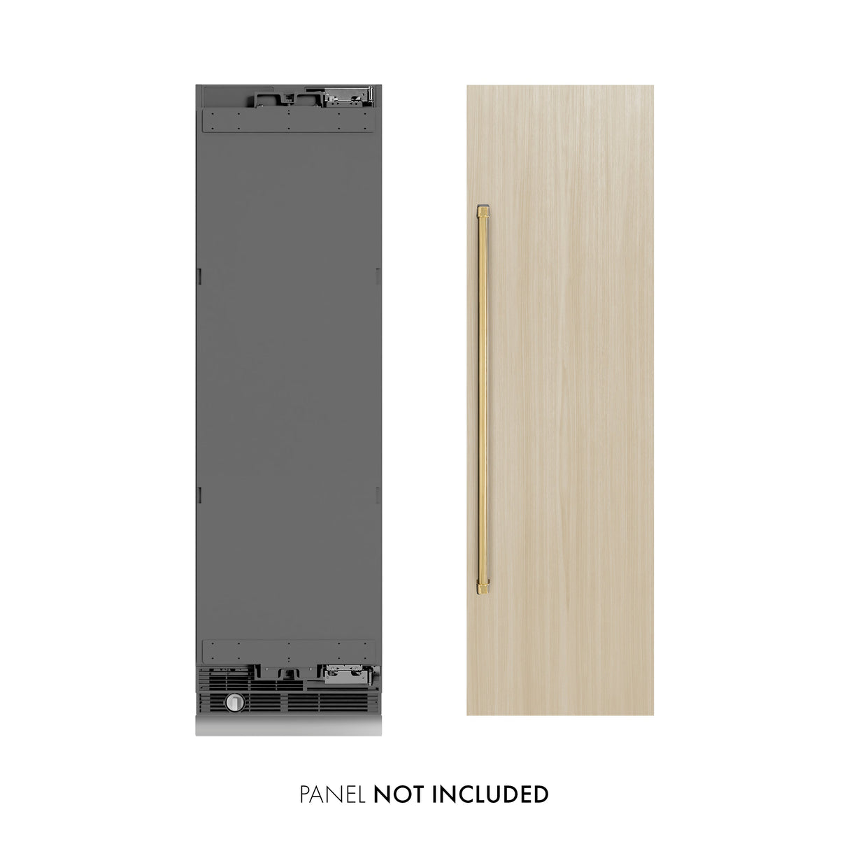ZLINE Autograph Edition 24 in. 12.5 cu. ft. Panel Ready Column Refrigerator with Graphite Gray Interior and Polished Gold Accents (RBCRVZ-24-G)
