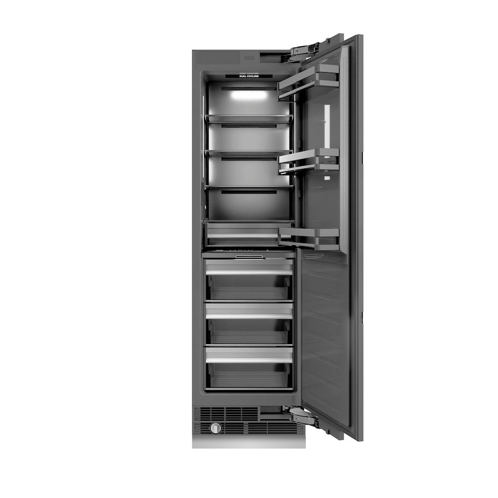 ZLINE Autograph Edition 24 in. 12.5 cu. ft. Panel Ready Column Refrigerator with Graphite Gray Interior and Matte Black Accents (RBCRVZ-24-MB)