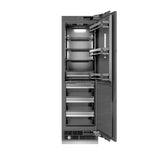 ZLINE Autograph Edition 24 in. 12.5 cu. ft. Panel Ready Column Refrigerator with Graphite Gray Interior and Matte Black Accents (RBCRVZ-24-MB)