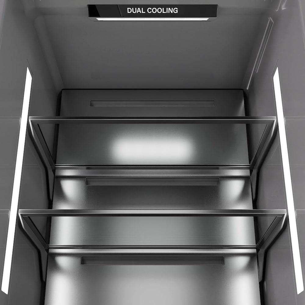 ZLINE Autograph Edition 30 in. 16.7 cu. ft. Panel Ready Column Refrigerator with Graphite Gray Interior and Champagne Bronze Accents (RBCRVZ-30-CB)
