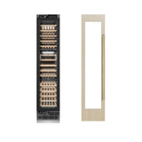 ZLINE Autograph Edition 18 in. 9.0 cu. ft. Triple Zone 68 Bottle Panel Ready Left Hinge Column Wine Cooler with Champagne Bronze Accents (RBCWVLZ-18-CB)