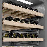 ZLINE Autograph Edition 18 in. 9.0 cu. ft. Triple Zone 68 Bottle Panel Ready Right Hinge Column Wine Cooler with Polished Gold Accents (RBCWVRZ-18-G)