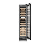 ZLINE Autograph Edition 18 in. 9.0 cu. ft. Triple Zone 68 Bottle Panel Ready Right Hinge Column Wine Cooler with Polished Gold Accents (RBCWVRZ-18-G)