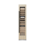 ZLINE Autograph Edition 18 in. 9.0 cu. ft. Triple Zone 68 Bottle Panel Ready Right Hinge Column Wine Cooler with Matte Black Accents (RBCWVRZ-18-MB)