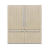 ZLINE 72 in. 39.6 cu. ft. Panel Ready French Door Built-In Bottom Freezer Refrigerator with Water Dispensers and Ice Makers with Graphite Gray Interior (GRBIT-72)