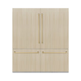ZLINE Autograph Edition 72 in. 39.6 cu. ft. Panel Ready French Door Built-In Bottom Freezer Refrigerator with Water Dispensers and Ice Makers with Graphite Gray Interior and Champagne Bronze Accents (GRBITZ-72-CB)