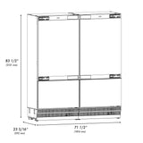 ZLINE Autograph Edition 72 in. 39.6 cu. ft. Panel Ready French Door Built-In Bottom Freezer Refrigerator with Water Dispensers and Ice Makers with Graphite Gray Interior and Polished Gold Accents (GRBITZ-72-G)