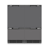 ZLINE Autograph Edition 72 in. 39.6 cu. ft. Panel Ready French Door Built-In Bottom Freezer Refrigerator with Water Dispensers and Ice Makers with Graphite Gray Interior and Polished Gold Accents (GRBITZ-72-G)