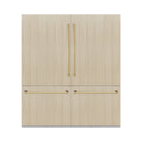 ZLINE Autograph Edition 72 in. 39.6 cu. ft. Panel Ready French Door Built-In Bottom Freezer Refrigerator with Water Dispensers and Ice Makers with Graphite Gray Interior and Polished Gold Accents (GRBITZ-72-G)
